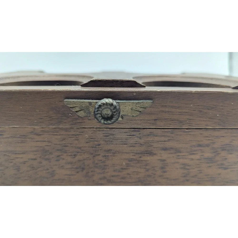 Vintage Japanese Brutalist Wooden Musical Jewelry Box Mid Century Modern Mustard